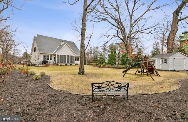 922 Central Ave, Hammonton, NJ 08037 - view of green lawn featuring a playground