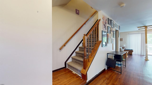 11 Cherokee Dr Unit 206, Galloway Township, NJ 08205 - stairway with wood finished floors and baseboards