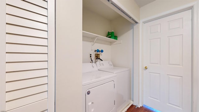 11 Cherokee Dr Unit 206, Galloway Township, NJ 08205 - washroom with separate washer and dryer and dark wood-type flooring