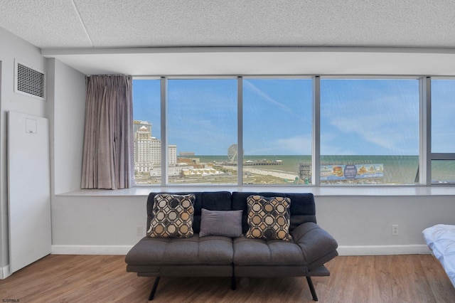 1515 Boardwalk Unit 1004, Atlantic City, NJ 08401 - living area with wood finished floors, baseboards, and a textured ceiling