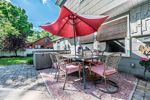 6 Holly Dr, Northfield, NJ 08225 - view of patio with a hot tub and outdoor dining space