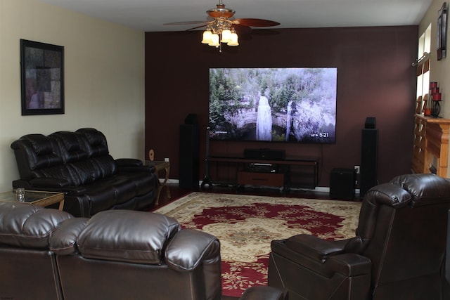 1599 Cherokee Ln, Vineland, NJ 08361 - living room with ceiling fan and wood finished floors