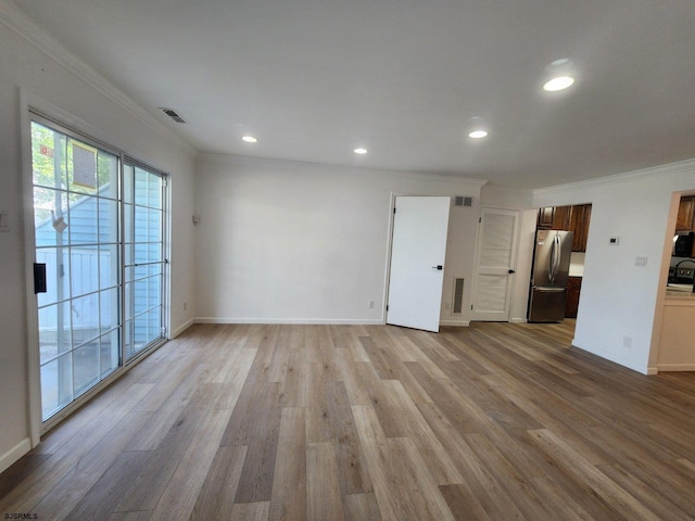 159 Heather Croft Unit 159, Egg Harbor Township, NJ 08234 - empty room featuring ornamental molding, light wood finished floors, recessed lighting, and baseboards