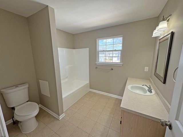 7 Nevis Dr, Egg Harbor Township, NJ 08234 - bathroom with toilet, vanity, tile patterned flooring, and baseboards
