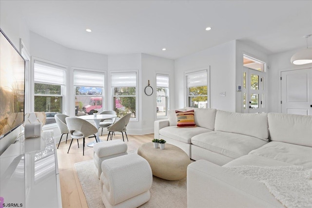 1A N Douglas Ave, Margate, NJ 08402 - living room featuring light wood finished floors and recessed lighting