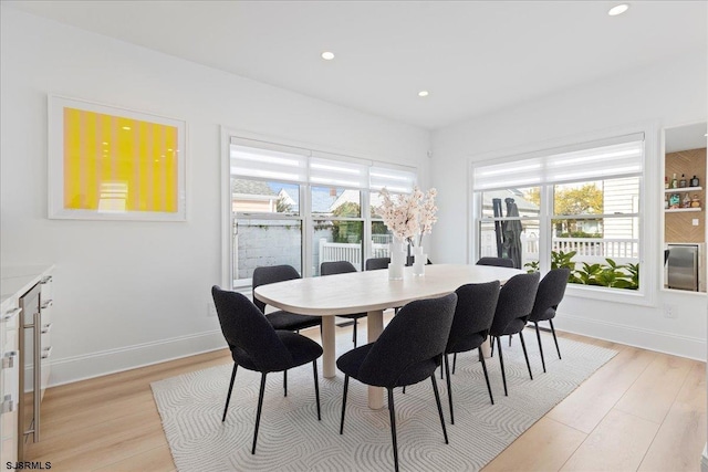 1A N Douglas Ave, Margate, NJ 08402 - dining space featuring light wood-style flooring, recessed lighting, and baseboards