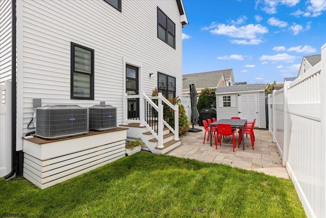 1A N Douglas Ave, Margate, NJ 08402 - view of yard with cooling unit, a patio area, and outdoor dining area