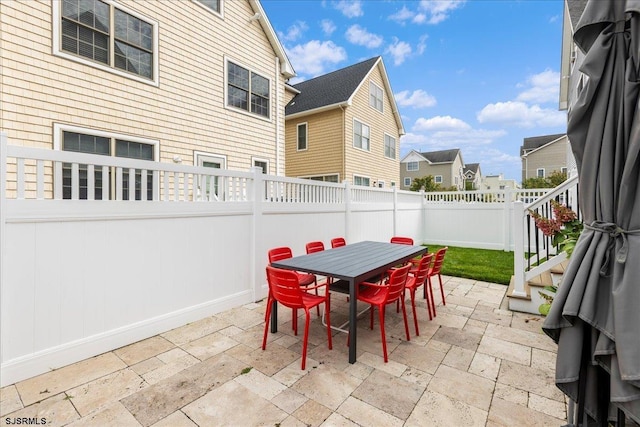 1A N Douglas Ave, Margate, NJ 08402 - fenced backyard featuring a patio area, outdoor dining area, and a residential view