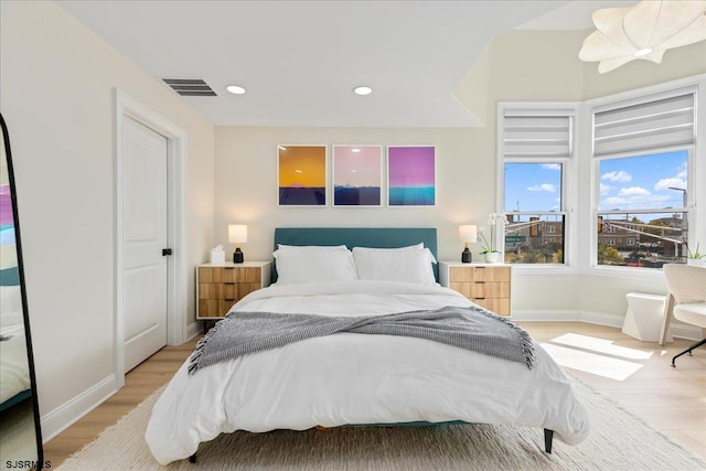 1A N Douglas Ave, Margate, NJ 08402 - bedroom with light wood-type flooring, baseboards, and recessed lighting