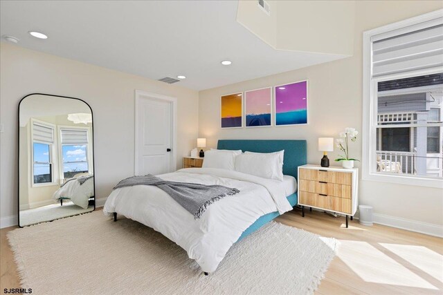 1A N Douglas Ave, Margate, NJ 08402 - bedroom with baseboards, light wood-type flooring, and recessed lighting