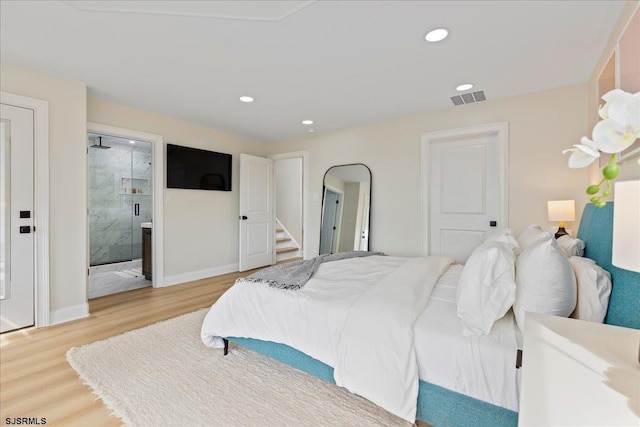 1A N Douglas Ave, Margate, NJ 08402 - bedroom featuring light wood-type flooring, recessed lighting, baseboards, and ensuite bath