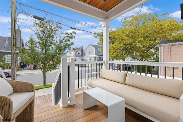 1A N Douglas Ave, Margate, NJ 08402 - deck with outdoor lounge area and a residential view