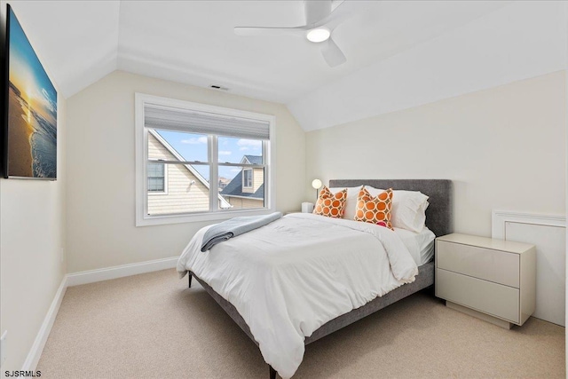 1A N Douglas Ave, Margate, NJ 08402 - bedroom with lofted ceiling, light colored carpet, baseboards, and ceiling fan