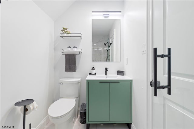 1A N Douglas Ave, Margate, NJ 08402 - full bathroom featuring vanity, toilet, a shower, and baseboards