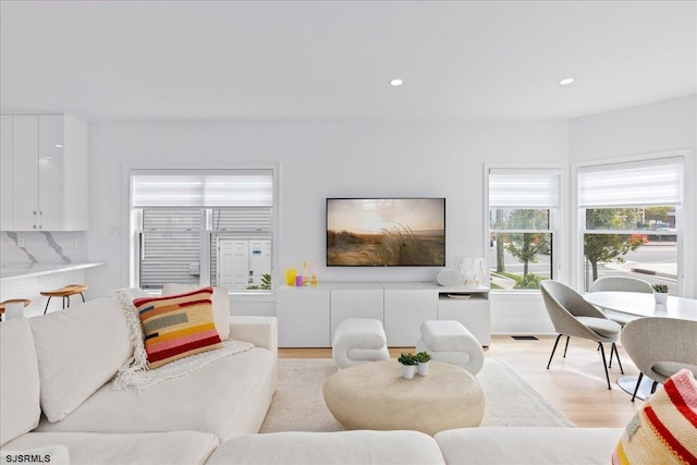 1A N Douglas Ave, Margate, NJ 08402 - living area featuring light wood-type flooring and recessed lighting