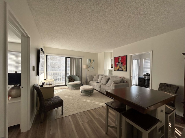 3101 Boardwalk Unit 1204-1, Atlantic City, NJ 08401 - living area with dark wood-type flooring and a textured ceiling