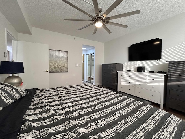3101 Boardwalk Unit 1204-1, Atlantic City, NJ 08401 - bedroom featuring a textured ceiling and ceiling fan