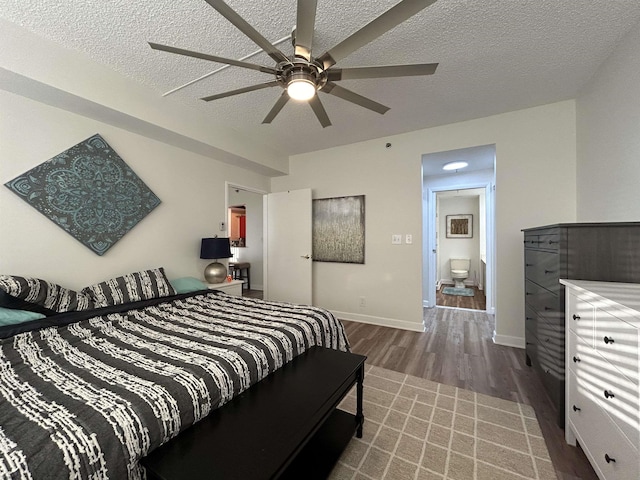 3101 Boardwalk Unit 1204-1, Atlantic City, NJ 08401 - bedroom featuring wood finished floors, a textured ceiling, baseboards, and a ceiling fan
