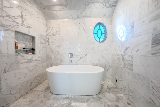 25 S Union Ave, Margate, NJ 08402 - bathroom with tile walls and a soaking tub