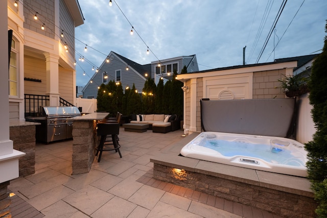 25 S Union Ave, Margate, NJ 08402 - view of patio with an outdoor hangout area and a covered hot tub