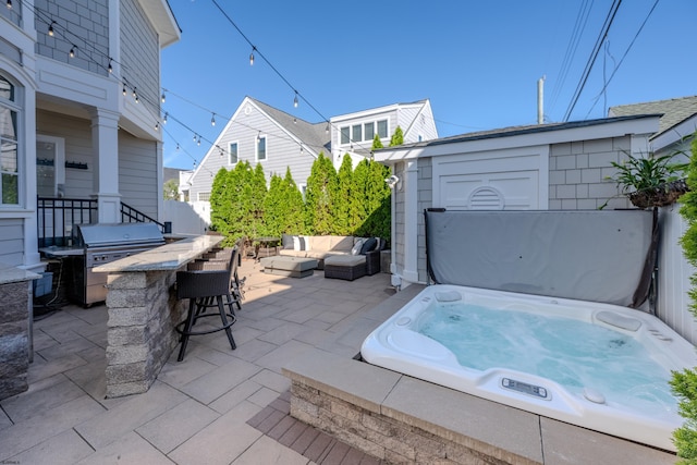 25 S Union Ave, Margate, NJ 08402 - view of patio / terrace with a covered hot tub, an outdoor hangout area, and grilling area