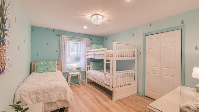 1312 Ocean Ave Unit 1, Ocean City, NJ 08226 - bedroom with wood finished floors, a closet, and recessed lighting