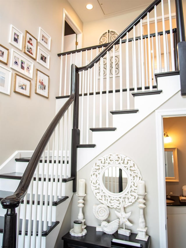 2608 Oberon Ave, Longport, NJ 08403 - staircase with recessed lighting