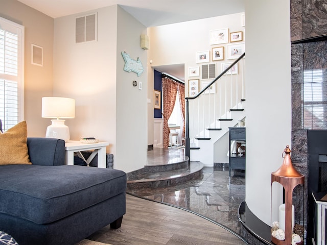 2608 Oberon Ave, Longport, NJ 08403 - entrance foyer featuring stairs and marble tiled flooring