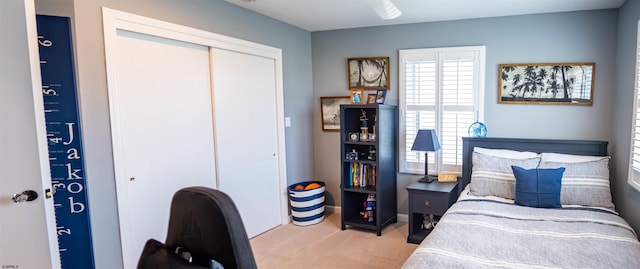 2608 Oberon Ave, Longport, NJ 08403 - bedroom with a closet, light carpet, and multiple windows