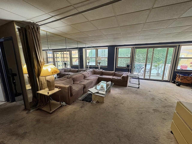 2834 Atlantic Ave Unit 401, Atlantic City, NJ 08401 - living area with carpet and a paneled ceiling
