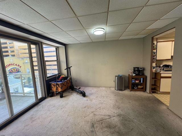 2834 Atlantic Ave Unit 401, Atlantic City, NJ 08401 - carpeted empty room featuring a paneled ceiling