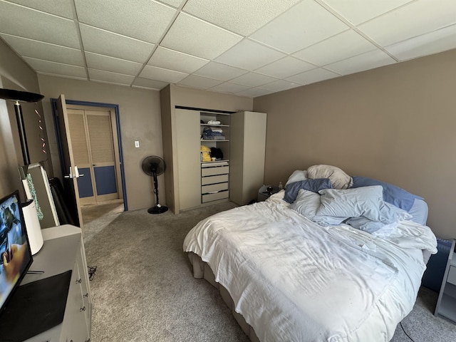 2834 Atlantic Ave Unit 401, Atlantic City, NJ 08401 - carpeted bedroom with a drop ceiling and a closet