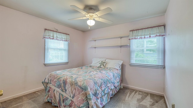 205 Ridgewood Dr, Northfield, NJ 08225 - carpeted bedroom with baseboards and ceiling fan