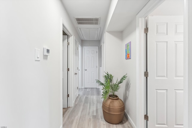 112 Drexel Ave, Egg Harbor Township, NJ 08234 - hallway featuring attic access, light wood-style floors, and baseboards