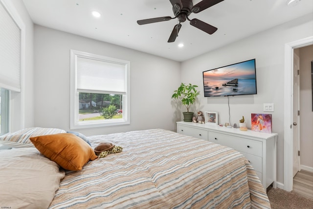 112 Drexel Ave, Egg Harbor Township, NJ 08234 - bedroom featuring recessed lighting, baseboards, ceiling fan, and carpet flooring