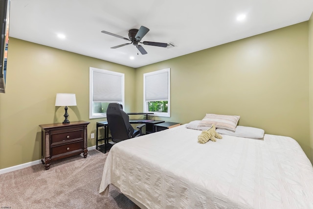 112 Drexel Ave, Egg Harbor Township, NJ 08234 - carpeted bedroom with baseboards, recessed lighting, and a ceiling fan