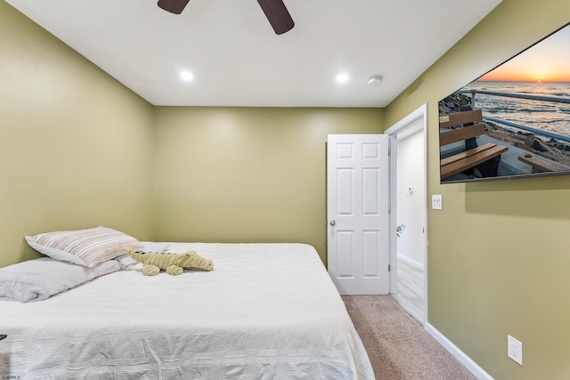 112 Drexel Ave, Egg Harbor Township, NJ 08234 - bedroom featuring carpet flooring, baseboards, ceiling fan, and recessed lighting