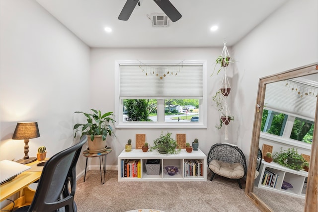 112 Drexel Ave, Egg Harbor Township, NJ 08234 - carpeted office with ceiling fan, baseboards, and recessed lighting