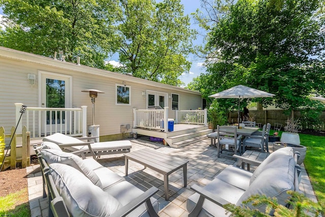 112 Drexel Ave, Egg Harbor Township, NJ 08234 - view of patio / terrace featuring an outdoor hangout area, outdoor dining space, and a wooden deck