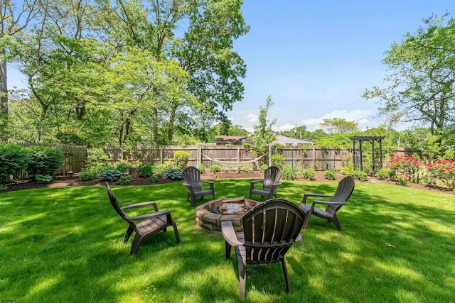 112 Drexel Ave, Egg Harbor Township, NJ 08234 - view of yard with an outdoor fire pit