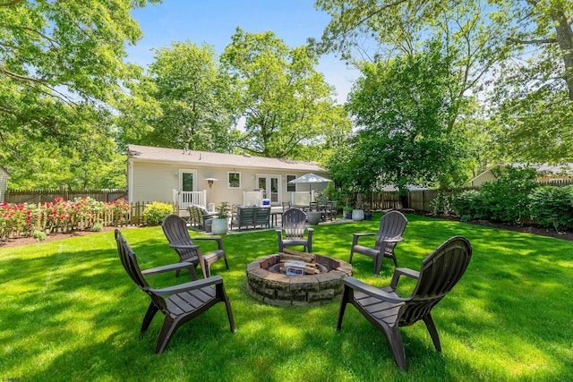 112 Drexel Ave, Egg Harbor Township, NJ 08234 - view of yard with a fire pit
