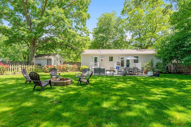 112 Drexel Ave, Egg Harbor Township, NJ 08234 - back of property with a fire pit and a patio area