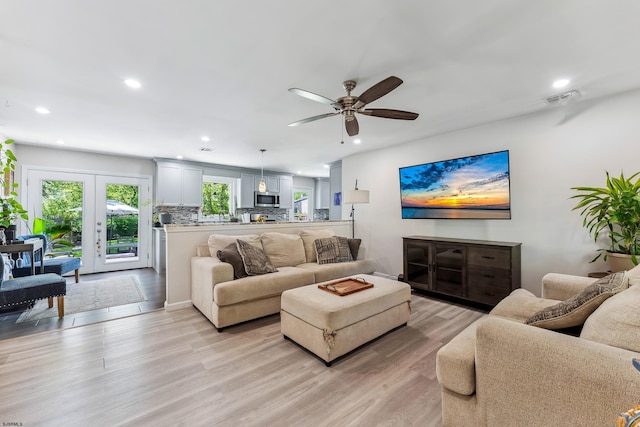 112 Drexel Ave, Egg Harbor Township, NJ 08234 - living area with a ceiling fan, recessed lighting, and light wood-style flooring