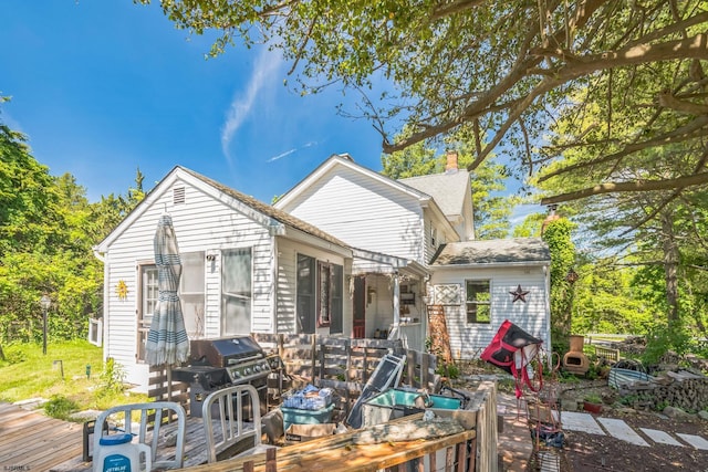 2774 N Rte 9, Ocean View, NJ 08260 - rear view of house featuring a chimney and a deck