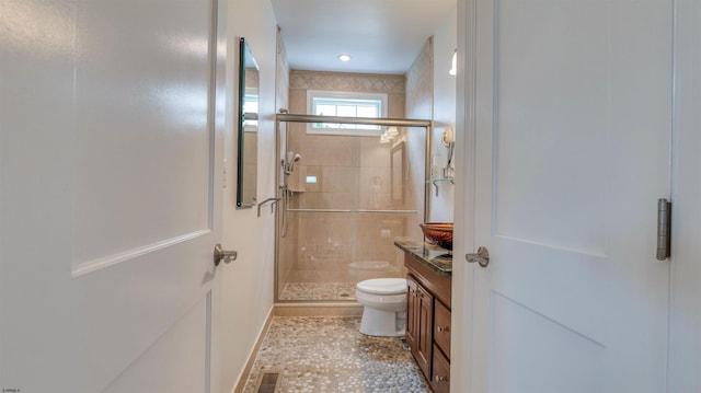 8201 Amherst, Margate, NJ 08401 - bathroom with toilet, a stall shower, and vanity