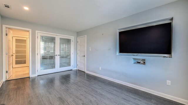 903 Harbour Cv Unit 903, Somers Point, NJ 08244 - unfurnished living room with french doors, baseboards, dark wood finished floors, and recessed lighting