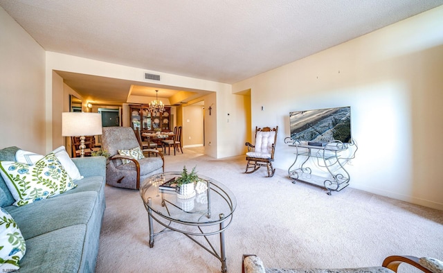 500 Bay Ave Unit 404South, Ocean City, NJ 08226 - carpeted living area featuring a chandelier and baseboards