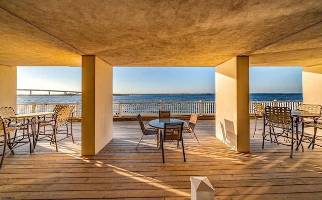 500 Bay Ave Unit 404South, Ocean City, NJ 08226 - deck featuring a water view and outdoor dining area