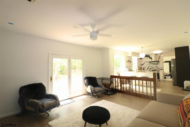 200 Linda Ln, Galloway Township, NJ 08205 - living area with wood finished floors and a ceiling fan