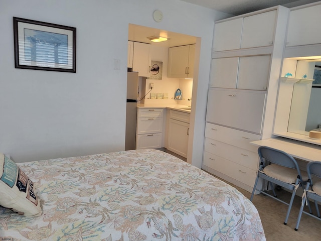 3501 Boardwalk Unit A228, Atlantic City, NJ 08401 - bedroom featuring ensuite bath and freestanding refrigerator